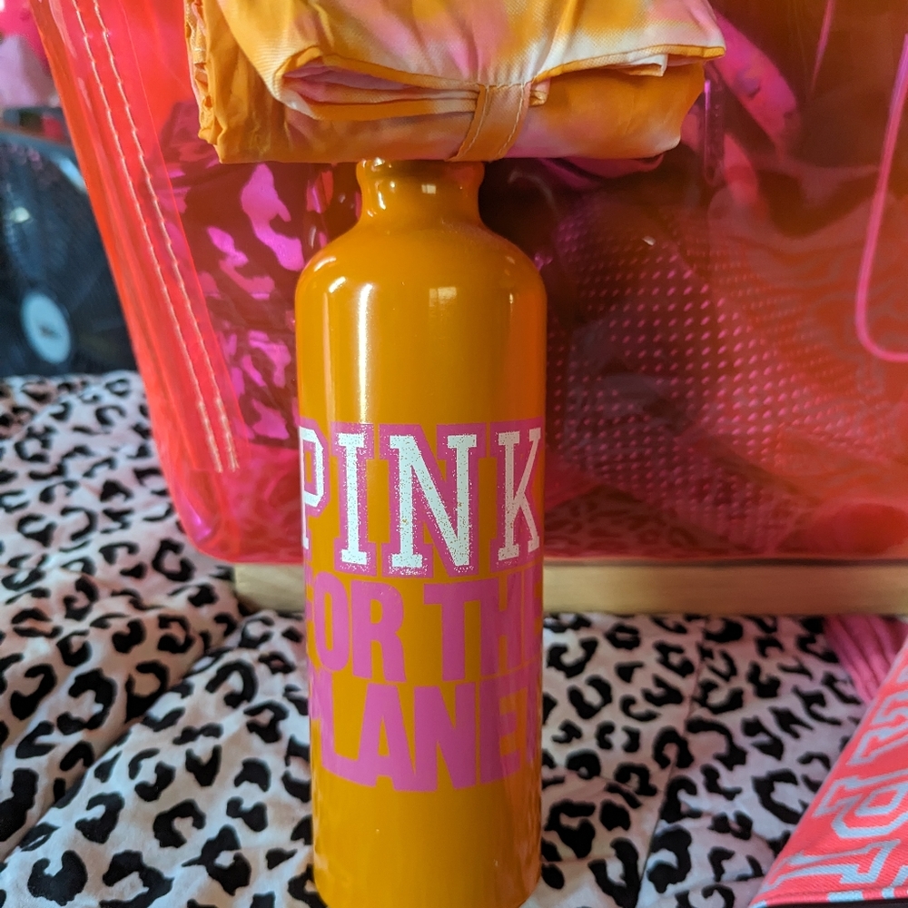 Victoria's Secret PINK vintage metal water bottle.
